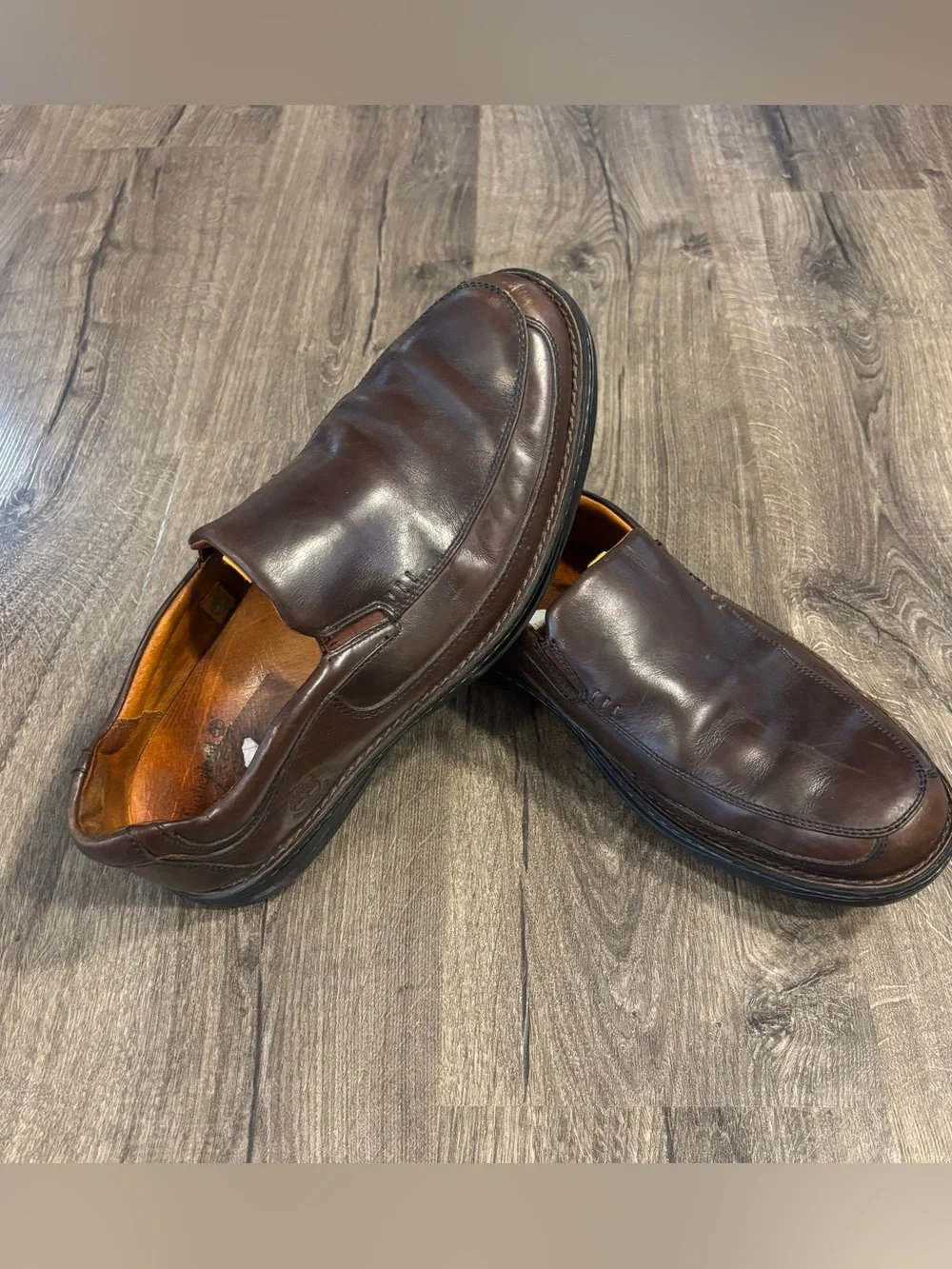 Timberland Brown Leather Slip On Loafers Sz 12-12.5 Smart Comfort System 73514